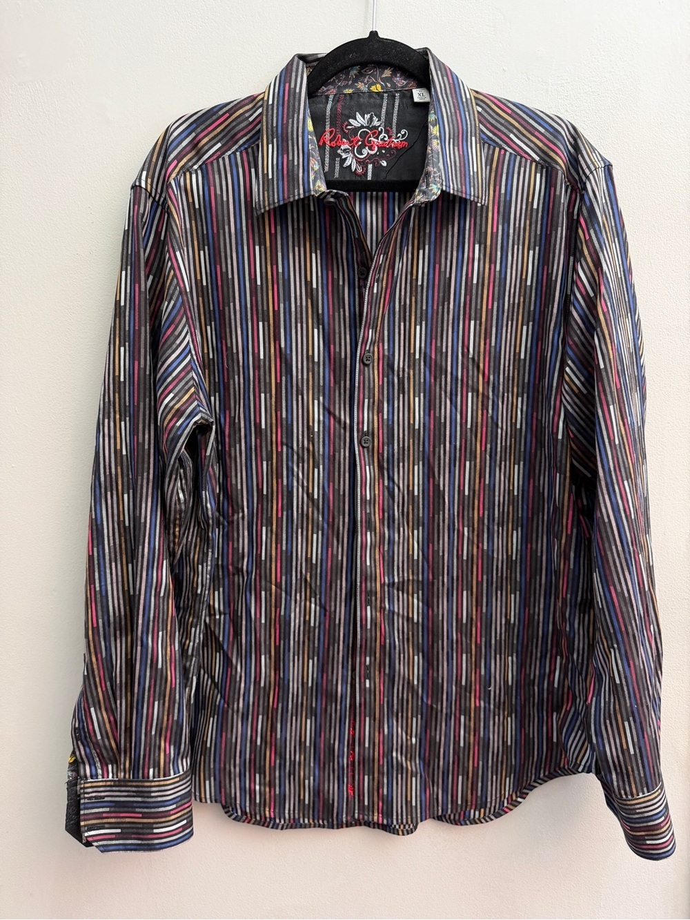 Robert Graham Vertical Stripe Button Down, Size XL